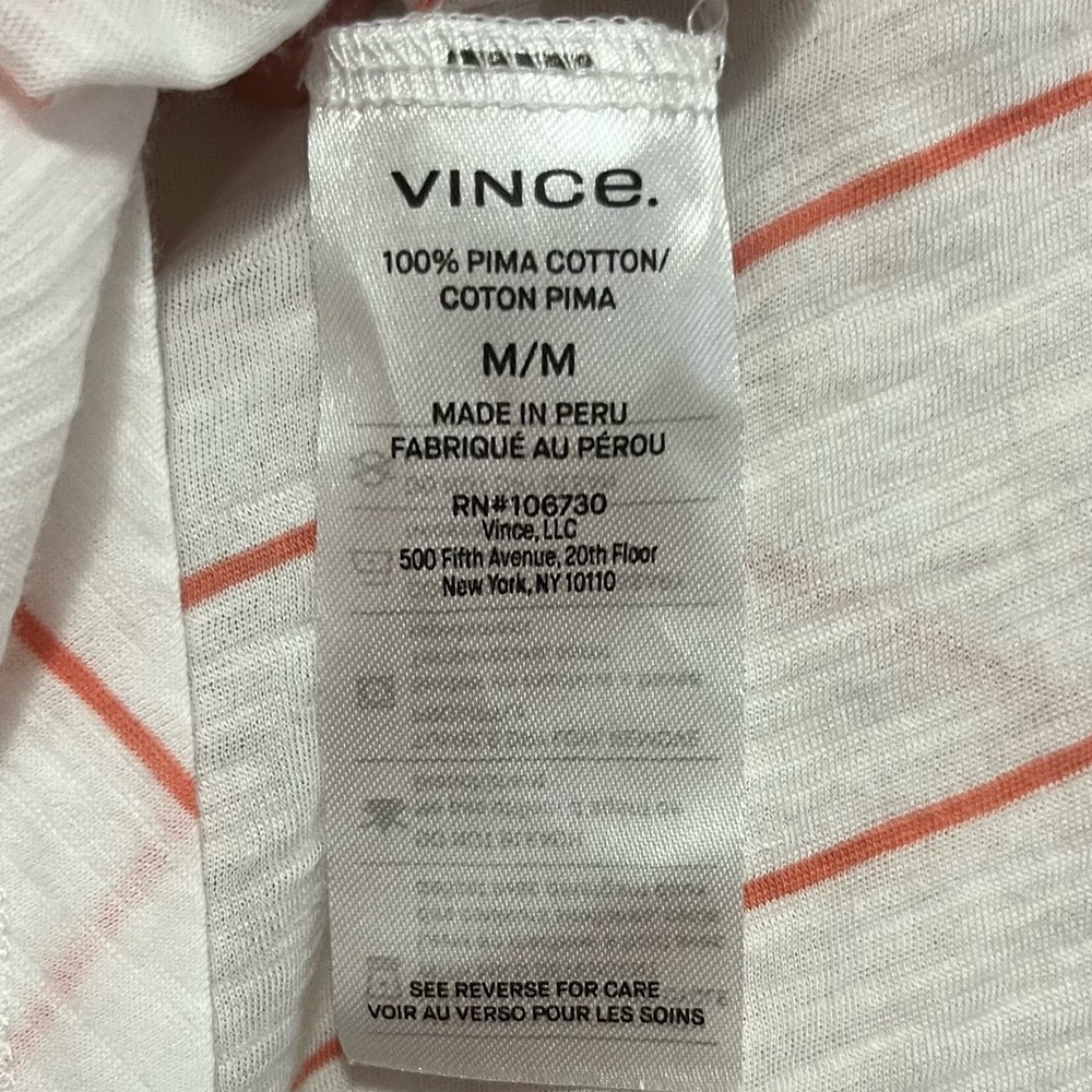 Vince 100% Pima Cotton Top Size Medium NWT - Picture 7 of 9